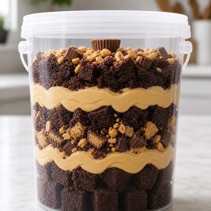 Layered cake bucket from Battered Dough