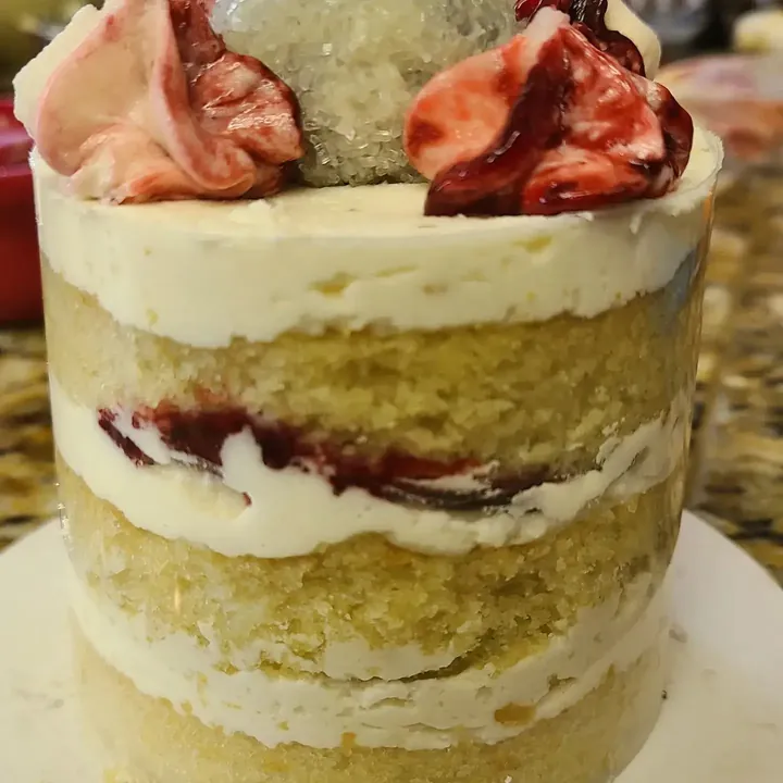 Strawberry layer cake from Battered Dough